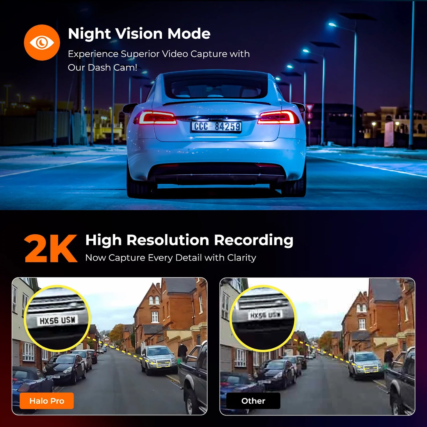 ROAD ANGEL HALO PRO 4K HD FRONT & REAR DASHCAM