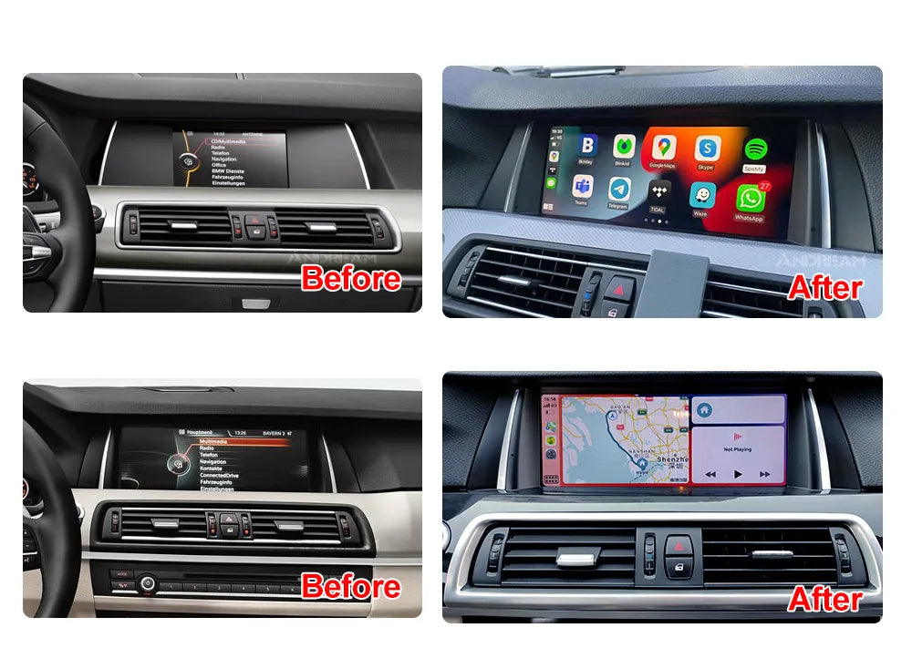 CARPLAY ANDROID SNAPDRAGON TOUCH SCREEN FOR BMW 5 SERIES 2010-2019 F10 F11 F18 CIC NBT EVO