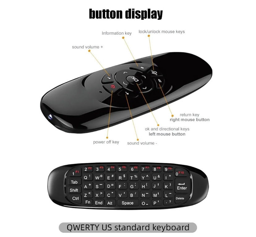 WIRELESS AIR MOUSE REMOTE WITH KEYBOARD FOR MMB PC