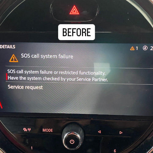 SOS CALL SYSTEM FAILURE ERROR REMOVAL FOR BMW - MINI - ROLLS ROYCE