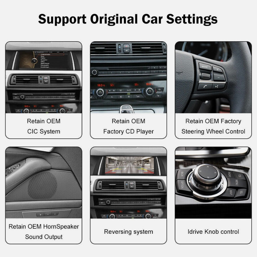 CARPLAY ANDROID SNAPDRAGON TOUCH SCREEN FOR BMW 5 SERIES 2010-2019 F10 F11 F18 CIC NBT EVO