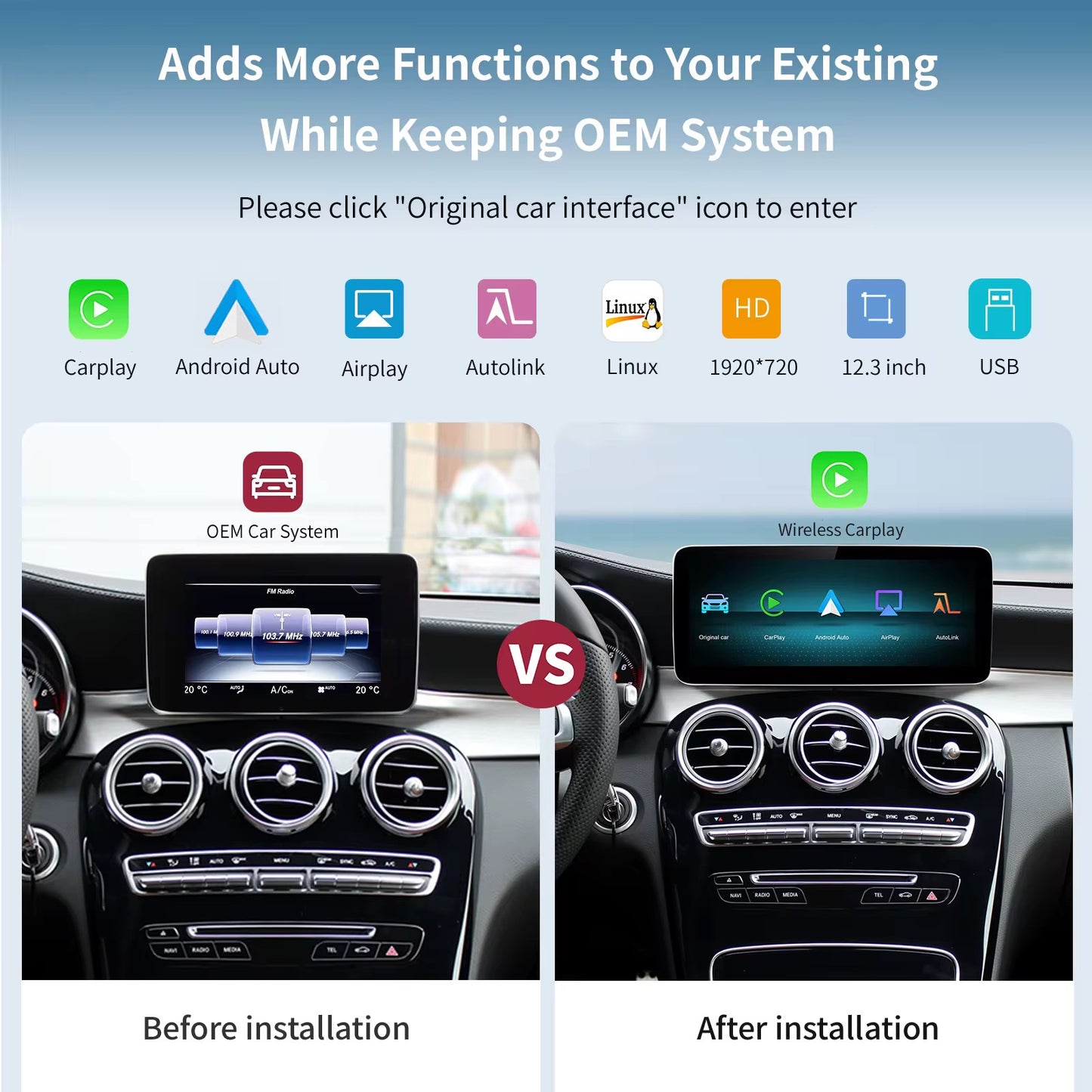 MERCEDES BENZ APPLE CARPLAY ANDROID TOUCH SCREEN
