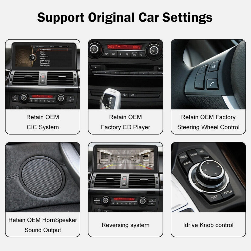 CARPLAY ANDROID SNAPDRAGON TOUCH SCREEN FOR BMW X5 X6 SERIES 2007-2014 E70 E71 E72