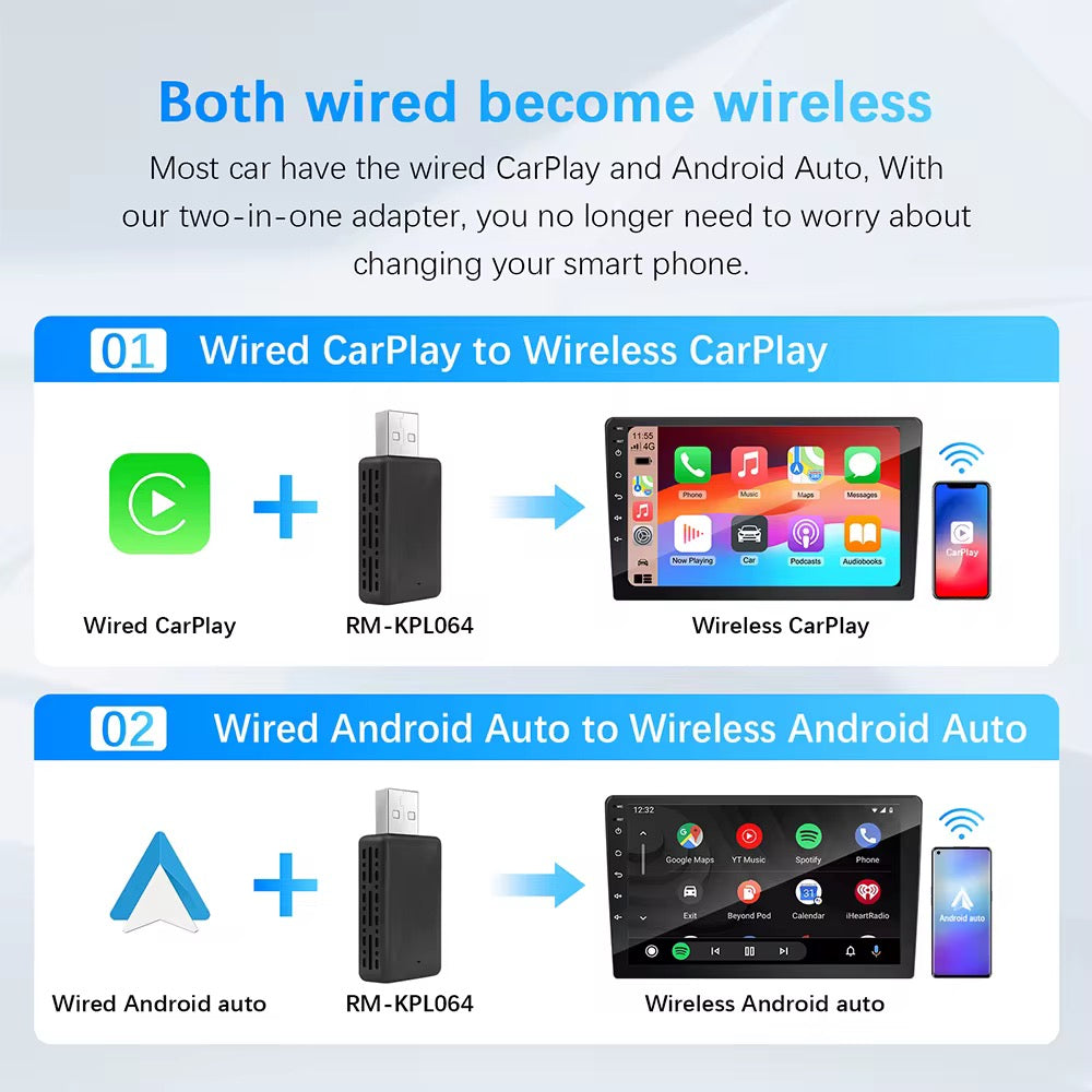 WIRELESS APPLE CARPLAY ANDROID AUTO USB ADAPTER