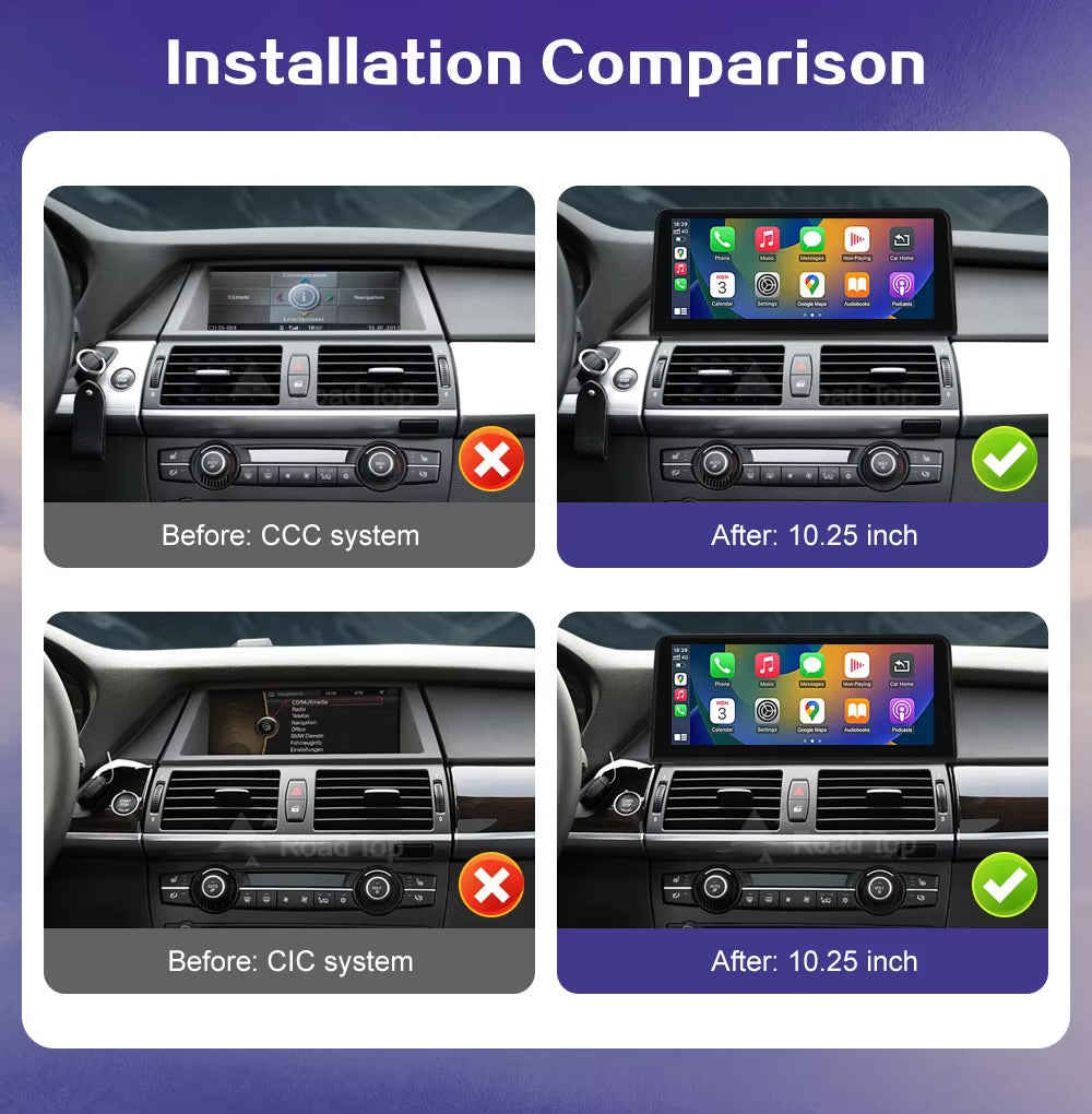 CARPLAY ANDROID SNAPDRAGON TOUCH SCREEN FOR BMW X5 X6 SERIES 2007-2014 E70 E71 E72