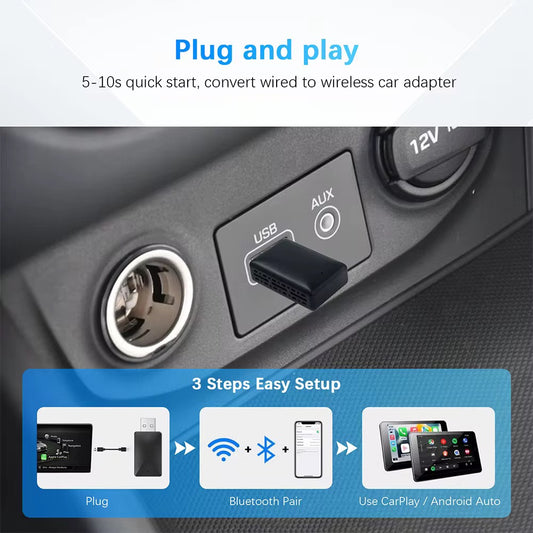 WIRELESS APPLE CARPLAY ANDROID AUTO USB ADAPTER