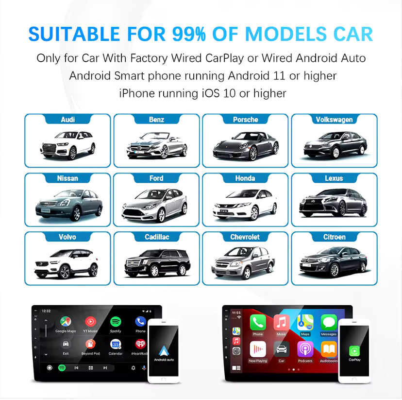 WIRELESS APPLE CARPLAY ANDROID AUTO USB ADAPTER