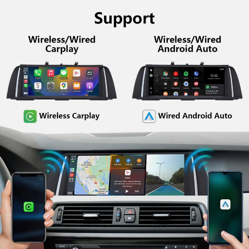 CARPLAY ANDROID SNAPDRAGON TOUCH SCREEN FOR BMW 5 SERIES 2010-2019 F10 F11 F18 CIC NBT EVO