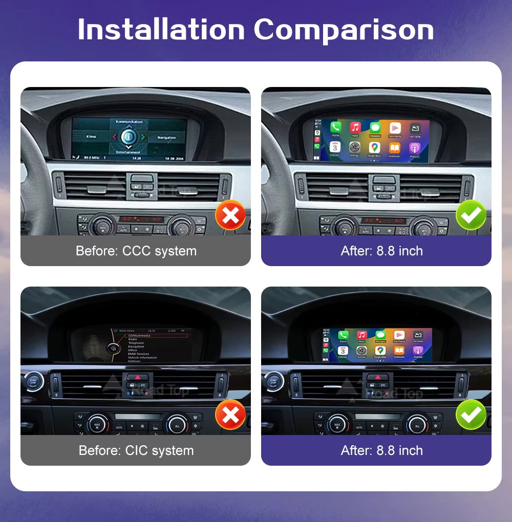 CARPLAY ANDROID SNAPDRAGON TOUCH SCREEN FOR BMW 3 5 SERIES 2003-2013 CIC CCC E90 E91 E92 E93 E60 E61 E63 E64