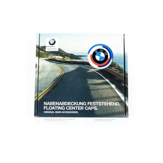 50th ANNIVERSARY FLOATING WHEEL CENTRE CAPS (56mm/68mm) FOR BMW