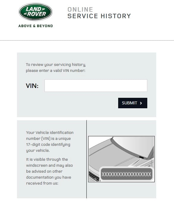JLR LAND ROVER / RANGE ROVER DIGITAL DEALER SERVICE HISTORY