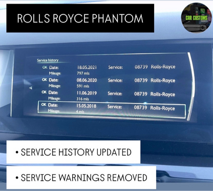 SERVICE HISTORY UPDATE FOR BMW - MINI - ROLLS ROYCE